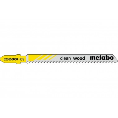 5 лобзиковых пилок, серия «clean wood», 74/ 2,5 мм Metabo 623650000