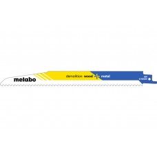 5 пилок для сабельных пил, «demolition wood + metal», 225 x 1,6 мм Metabo 631926000