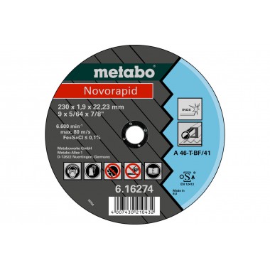 Novorapid 230 x 1,9 x 22,23, Inox, TF 41 Metabo 616274000