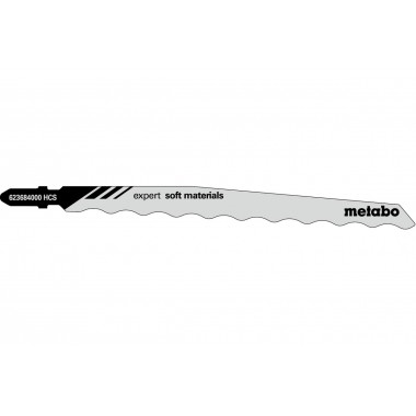 3 ножа лобзиковой пилки, серия «expert soft materials», 126 мм Metabo 623684000