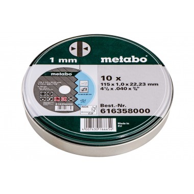 10 отрезных кругов «SP» 115x1,0x22,23 Inox, TF 41 Metabo 616358000