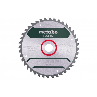 Диск пильный precision cut wood-classic 235x30 Z40 WZ 15° /B Metabo 628680000