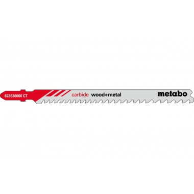 3 лобзиковые пилки, серия «carbide wood + metal», 108/3,5–5 мм Metabo 623836000