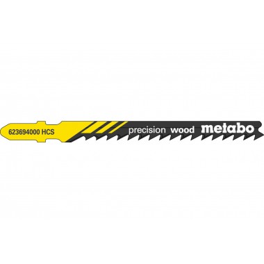 5 лобзиковых пилок, серия «precision wood», 74/ 4,0 мм Metabo 623694000