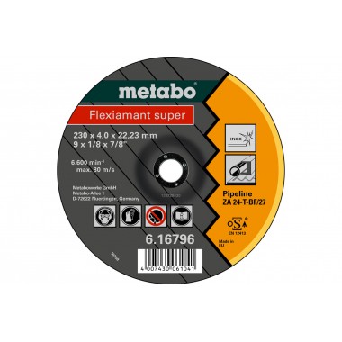 Обдирочный круг Обдирочный круг Flexiamant super 230x4,0x22,23 трубопровод, SF27 Metabo 616796000