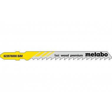 5 лобзиковых пилок, серия «fast wood premium», 74/ 4,0 мм Metabo 623976000